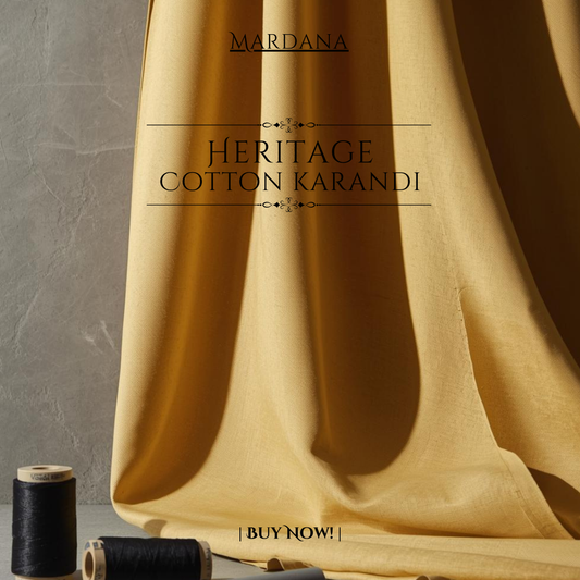 Marigold Beige - Heritage Cotton Karandi Suit